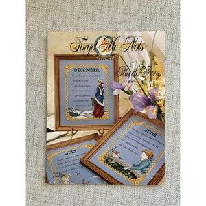 Birth Month counted cross stitch patterns Forget Me Nots 12 Month Verses Angela